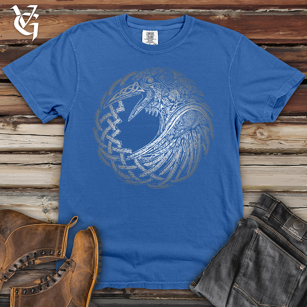 Viking Goods Silver Glass Raven Heavy Cotton Comfort Colors Tee Flo Blue / L