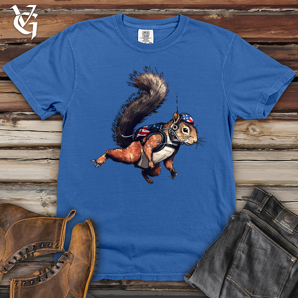 Viking Goods Skydiving Squirrel Heavy Cotton Comfort Colors Tee Flo Blue / L