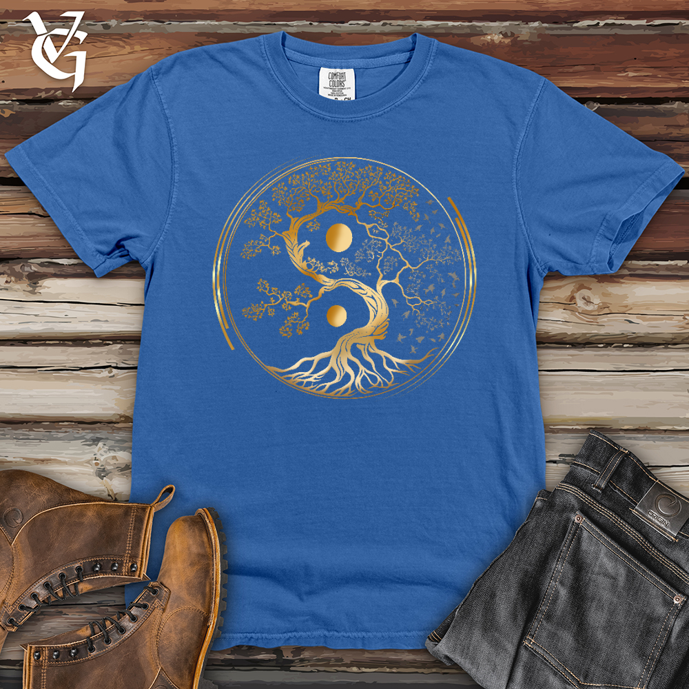 Viking Goods Tree Of Life Yin Yang Heavy Cotton Comfort Colors Tee Flo Blue / L