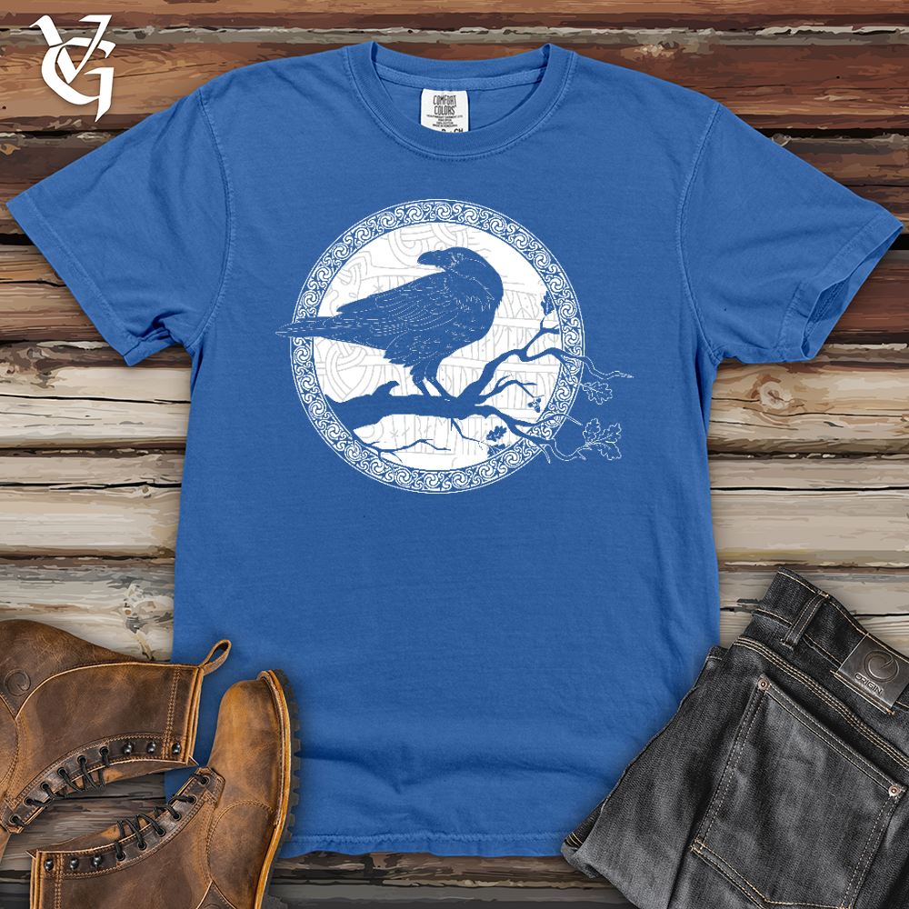 Viking Goods White Winter Raven Heavy Cotton Comfort Colors Tee Flo Blue / L