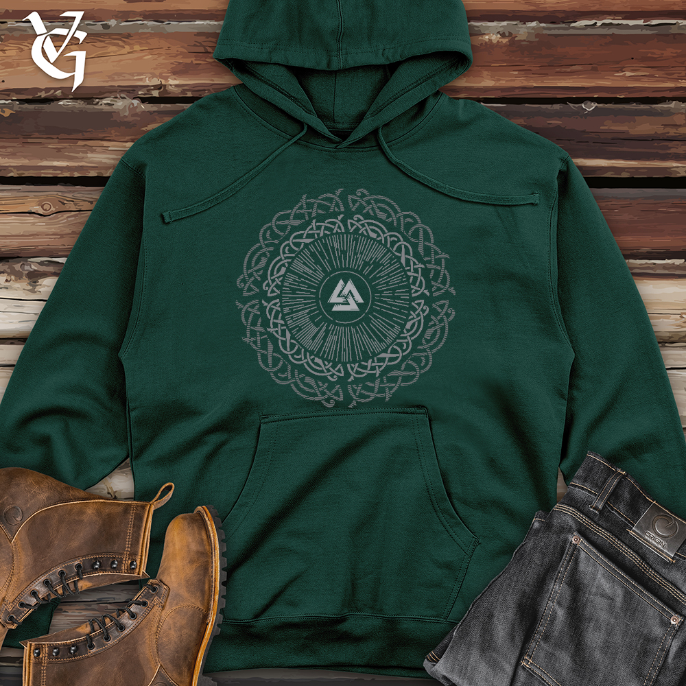 Viking Goods Ancient Round Celtic Midweight Hooded Sweatshirt Forest Green / L