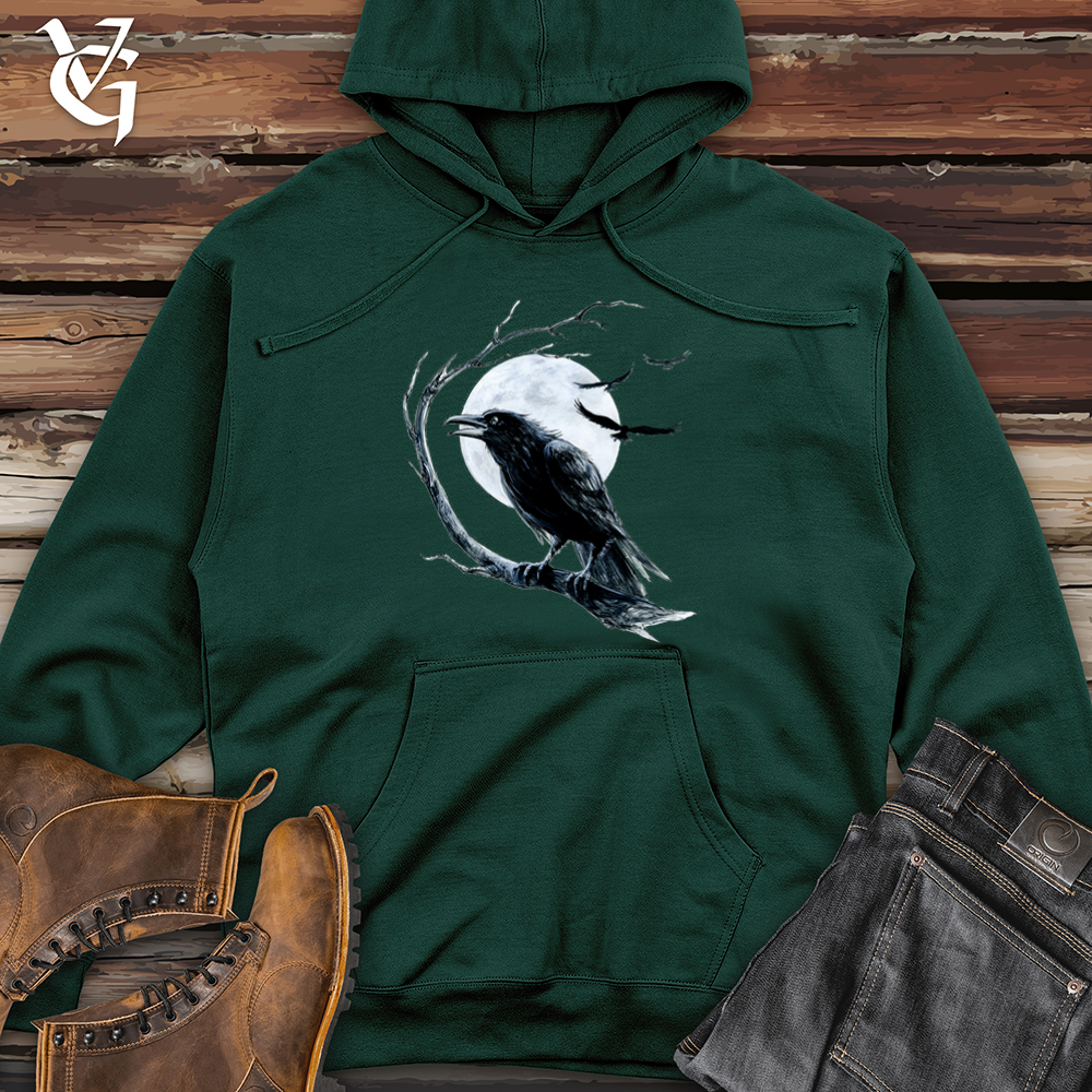 Viking Goods Cold Winter Raven Midweight Hooded Sweatshirt Forest Green / L