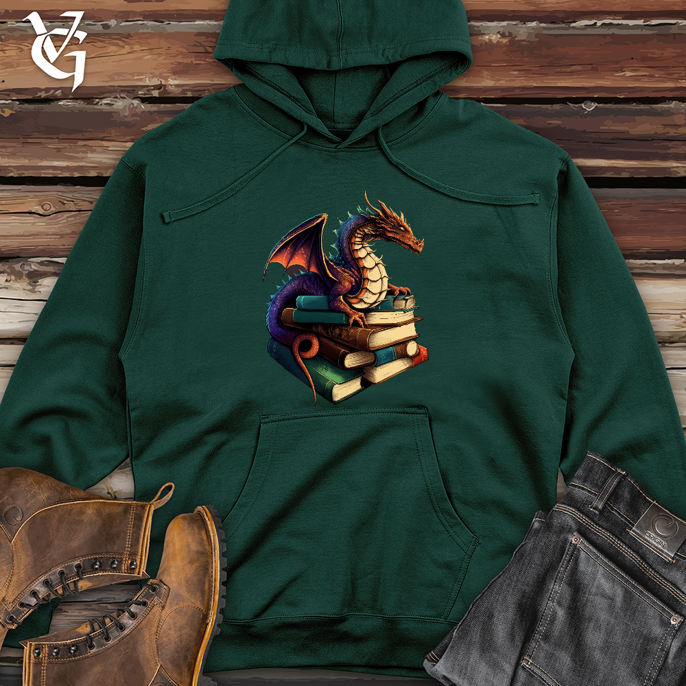 Viking Goods Dragon Book Hoarder Midweight Hooded Sweatshirt Forest Green / L