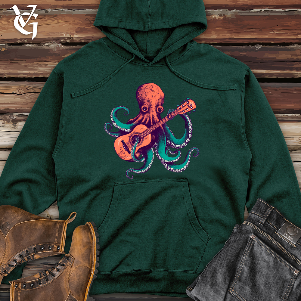 Viking Goods Octopus Guitarist Midweight Hooded Sweatshirt Forest Green / L