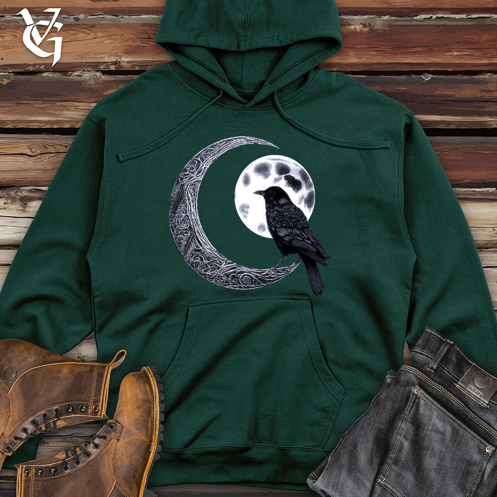 Viking Goods Raven &amp; Moon Negotiations Midweight Hooded Sweatshirt Forest Green / L