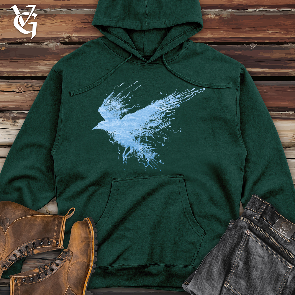 Viking Goods Smokey Winter Raven Midweight Hooded Sweatshirt Forest Green / L
