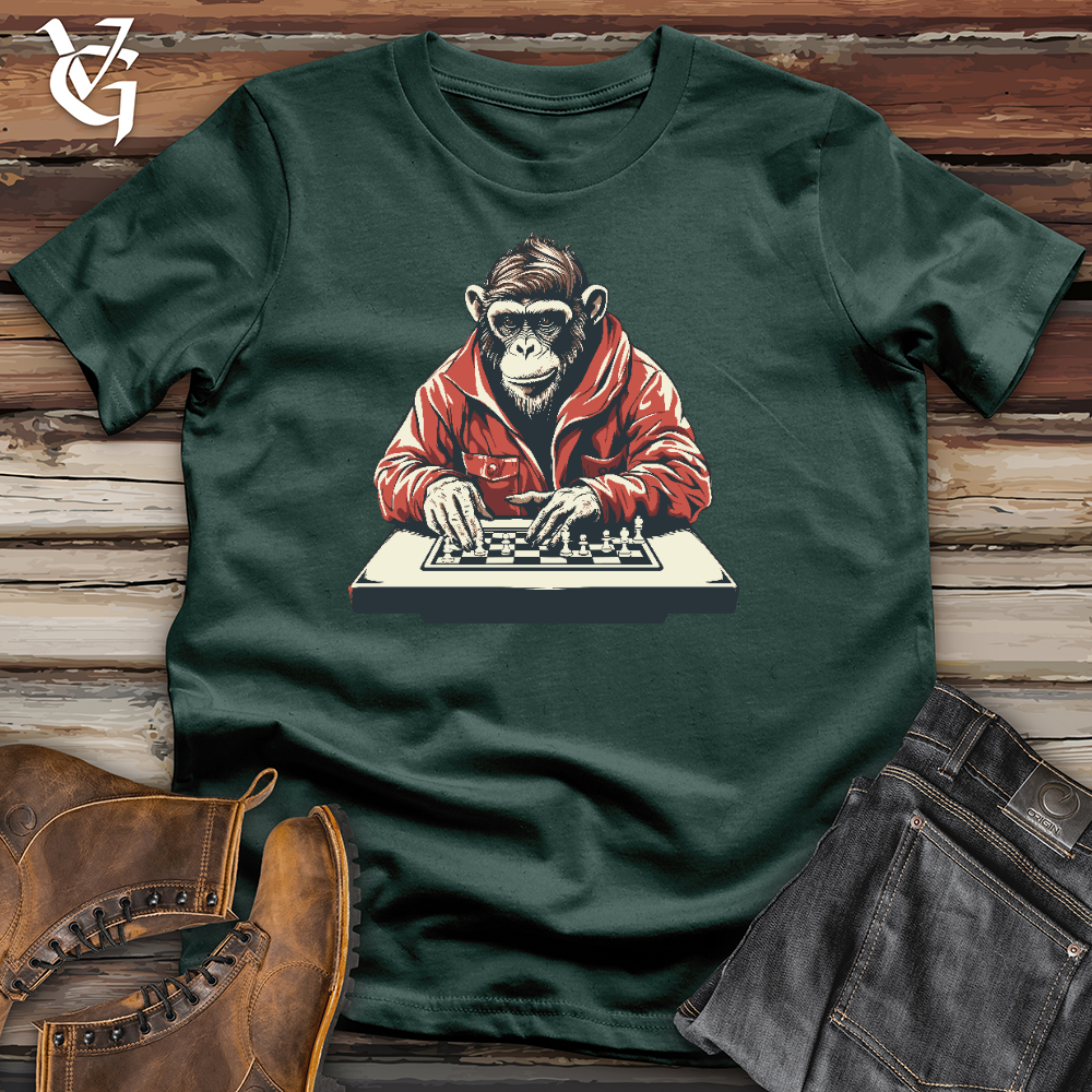 Viking Goods Chimp Playing Chess Cotton Tee Forest / L