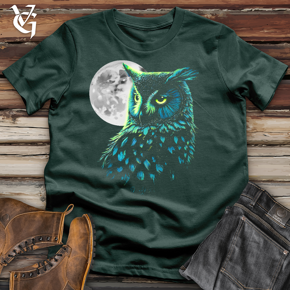 Viking Goods Cosmic Moon Owl Cotton Tee Forest / L