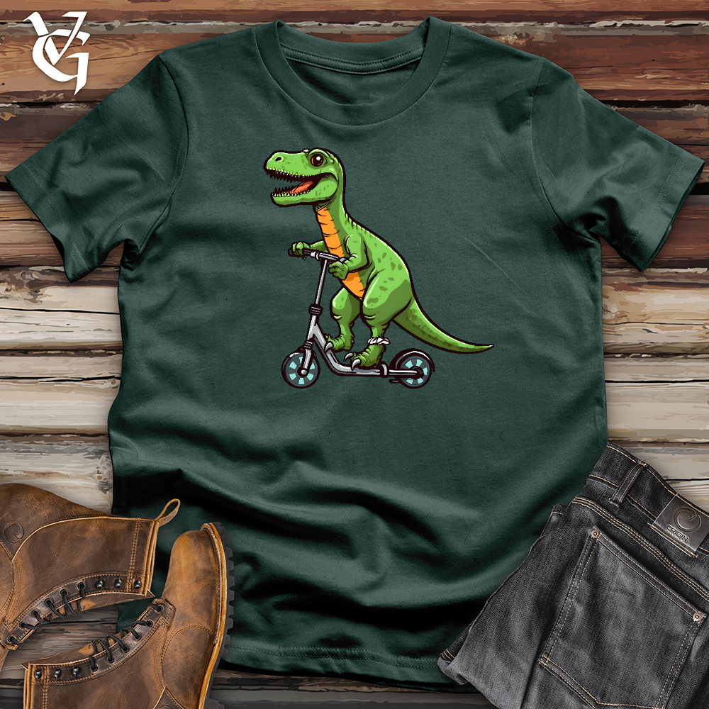 Viking Goods Dinosaur On Skates Cotton Tee Forest / L