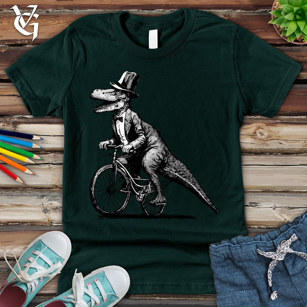 Viking Goods Dinosaur Riding a Bike Youth Tee Forest / L