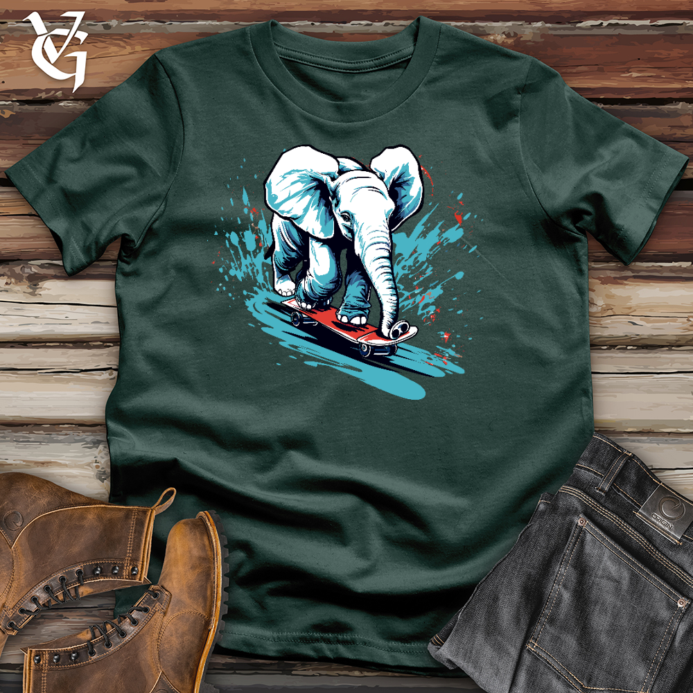 Viking Goods Elephant Skateboarding Cotton Tee Forest / L