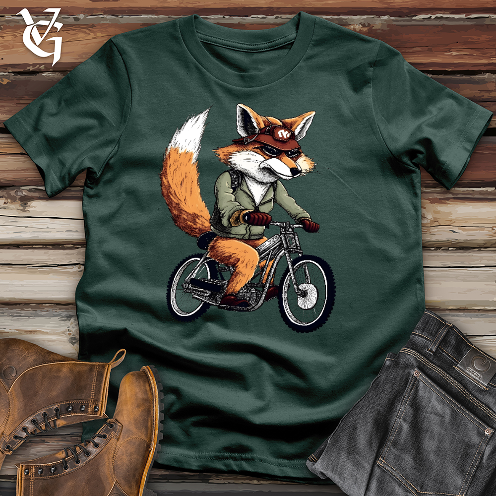 Viking Goods Fox Biker Cotton Tee Forest / L