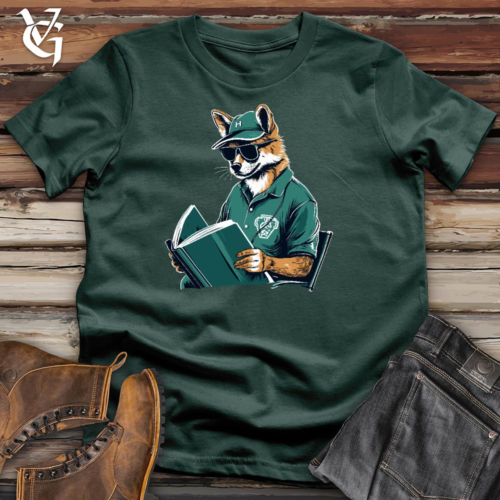 Viking Goods Fox Reading Book Cotton Tee Forest / L
