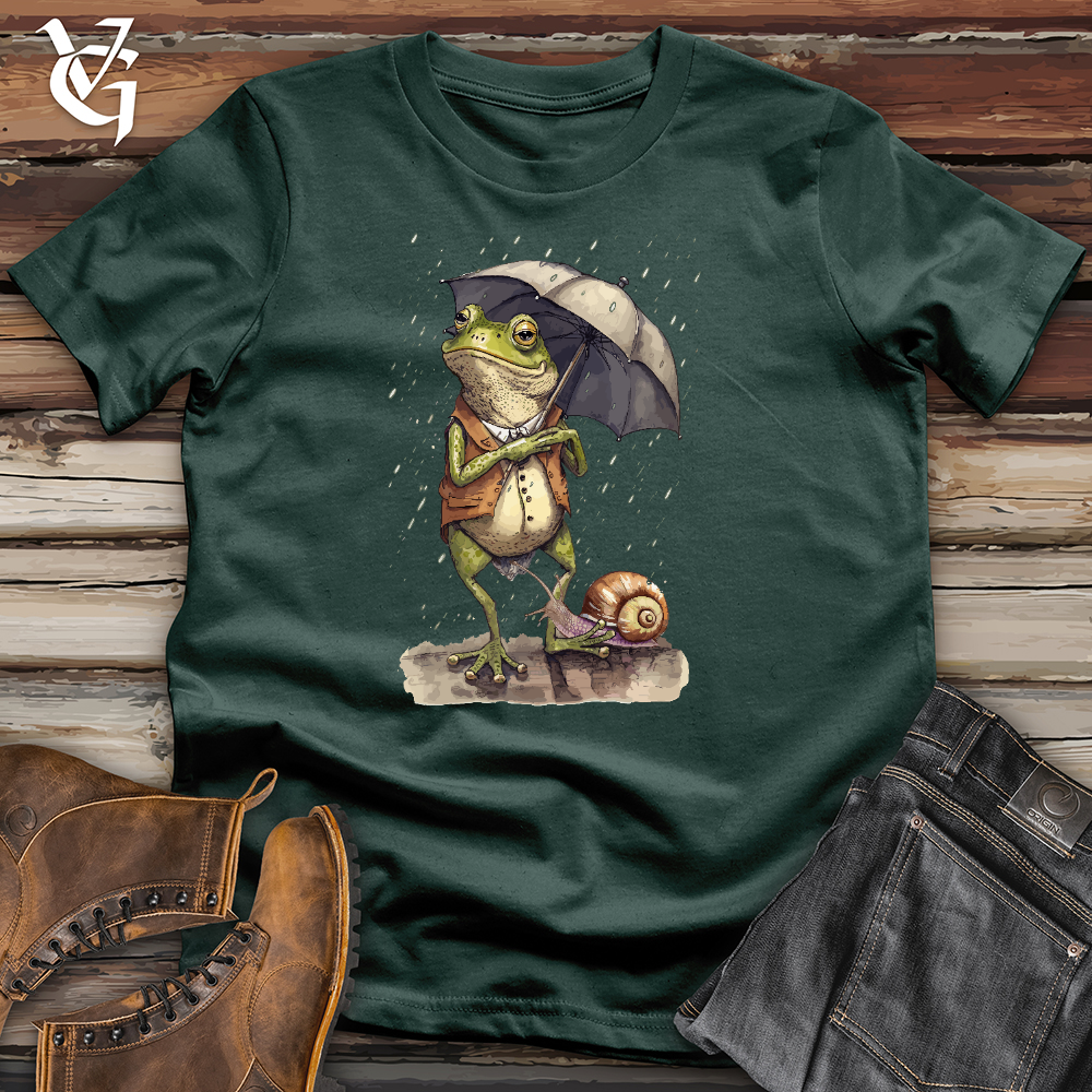 Viking Goods Frog In The Rain Cotton Tee Forest / L