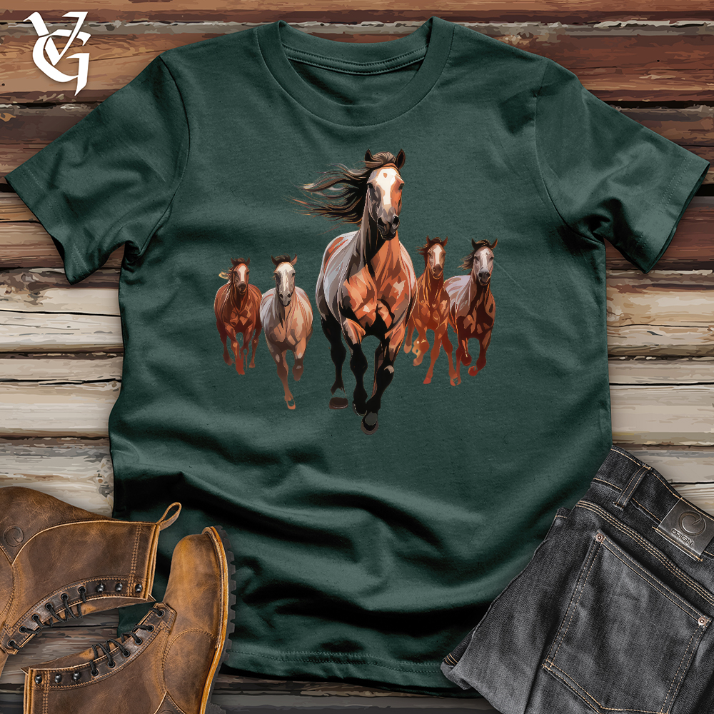 Viking Goods Galloping Horses Cotton Tee Forest / L