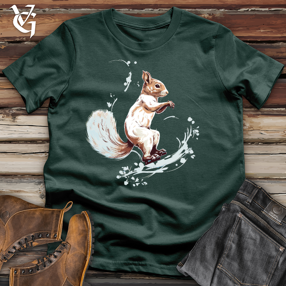 Viking Goods Graceful Ice Skating Squirrel Cotton Tee Forest / L