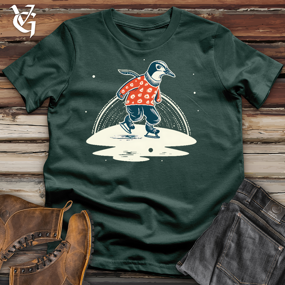 Viking Goods Ice Skating Penguin Cotton Tee Forest / L