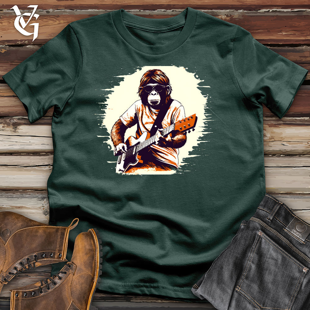 Viking Goods Monkey Playing Guitar Cotton Tee Forest / L