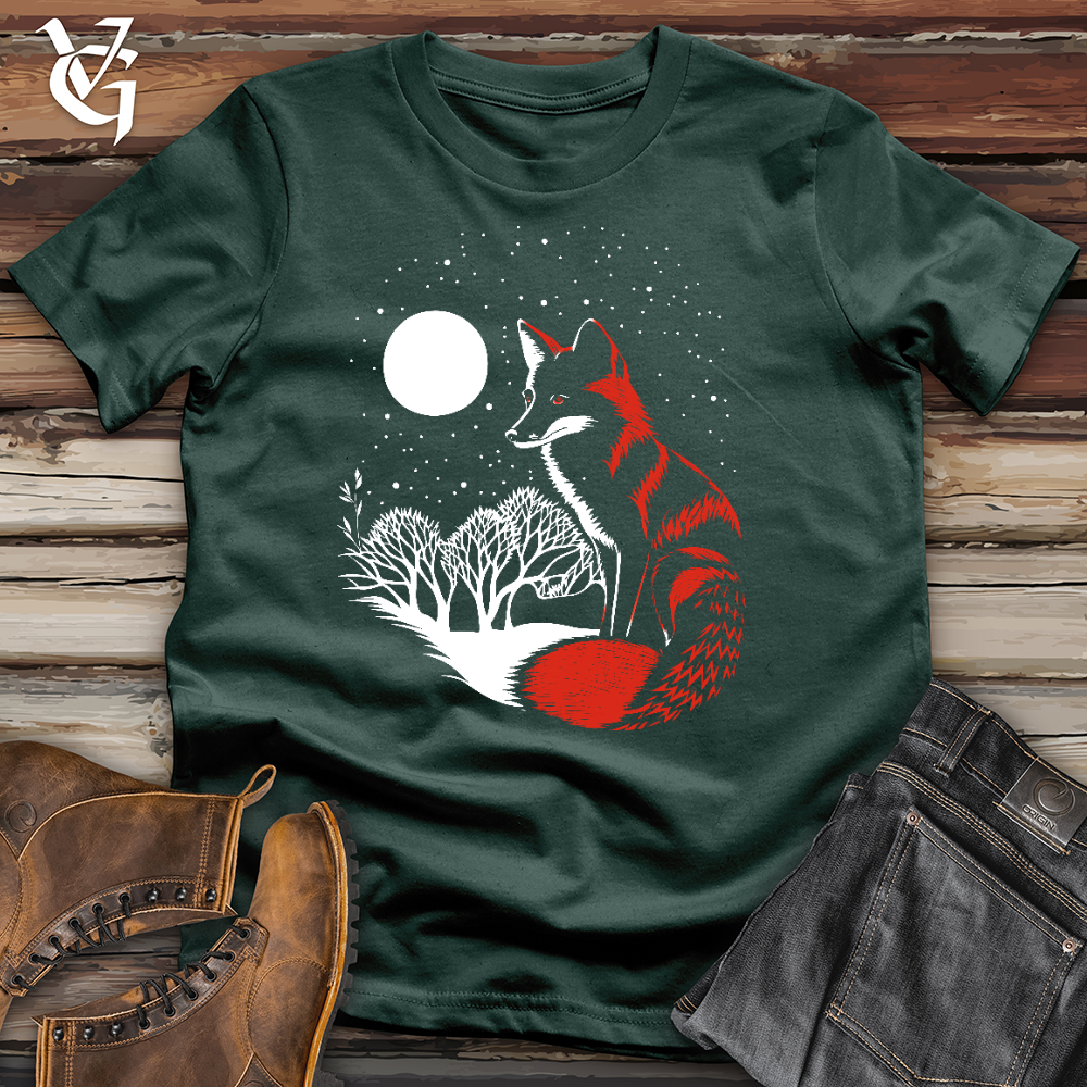 Viking Goods Moonlit Fox Cotton Tee Forest / L