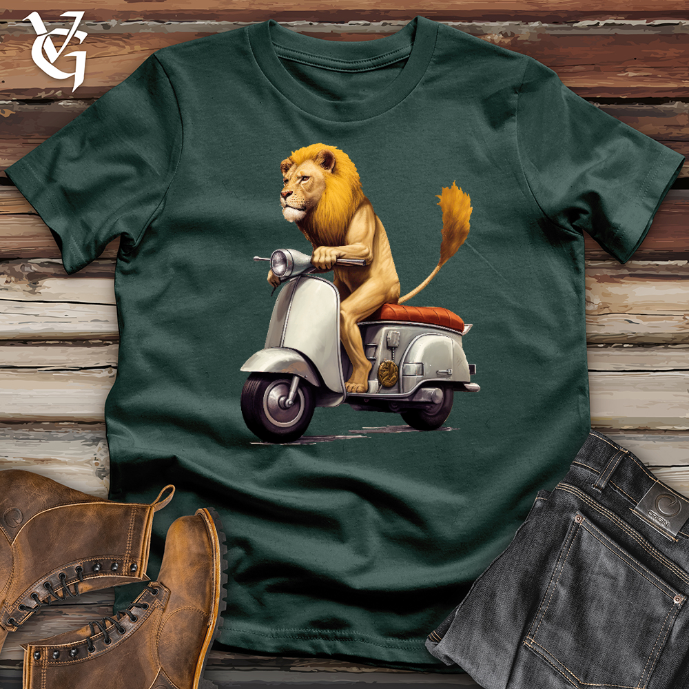 Viking Goods Moped Lion Cotton Tee Forest / L
