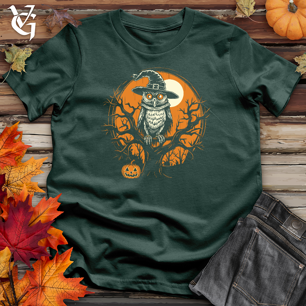 Viking Goods Mystical Owl Witch Hat Cotton Tee Forest / L