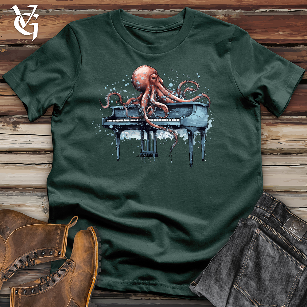Viking Goods Octopus Pianist Cotton Tee Forest / L