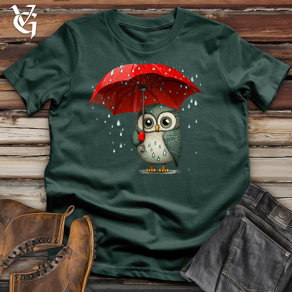 Viking Goods Owl In The Rain Cotton Tee Forest / L