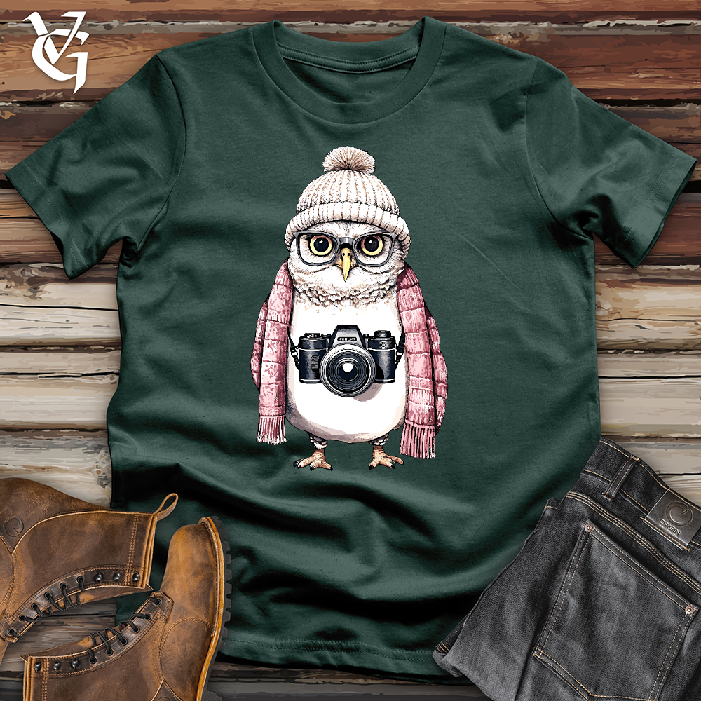 Viking Goods Owl Photographer Cotton Tee Forest / L