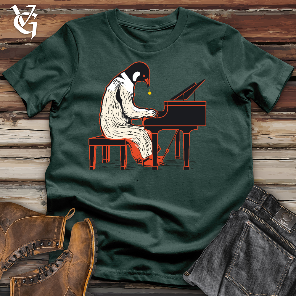 Viking Goods Penguin Playing Piano Cotton Tee Forest / L