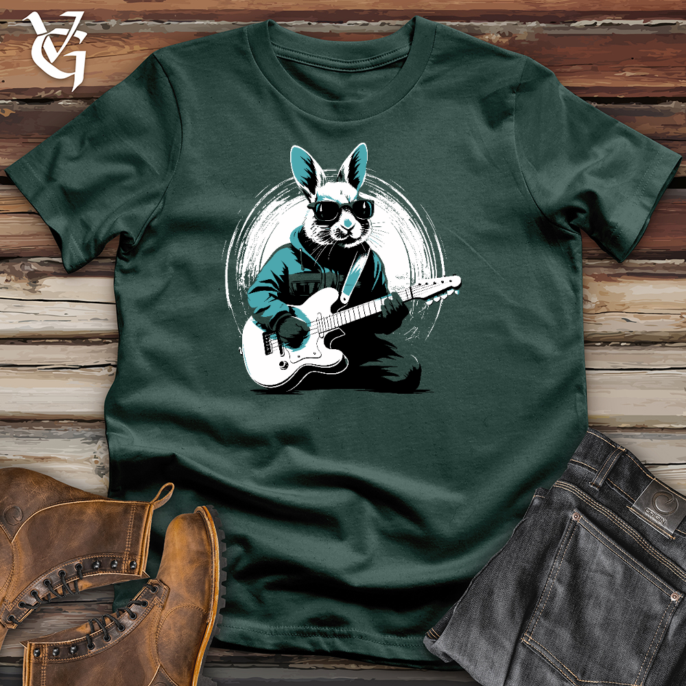 Viking Goods Rabbit Playing Guitar Cotton Tee Forest / L