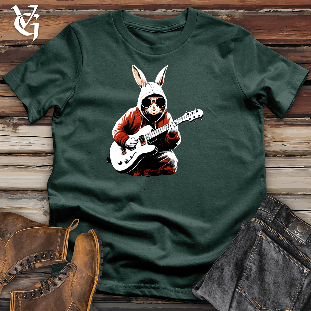 Viking Goods Rabbit Playing With Guitar Cotton Tee Forest / L