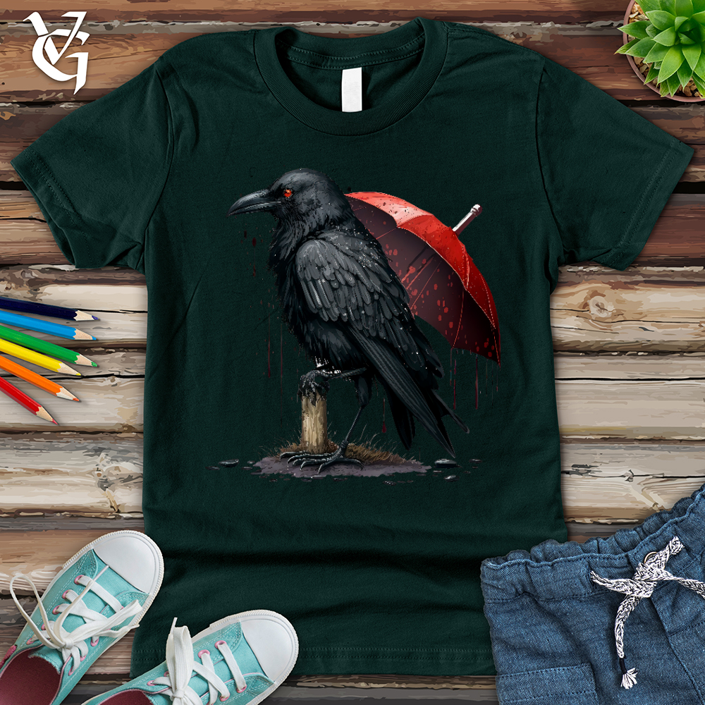 Viking Goods Raven in the Rain Youth Tee Forest / L