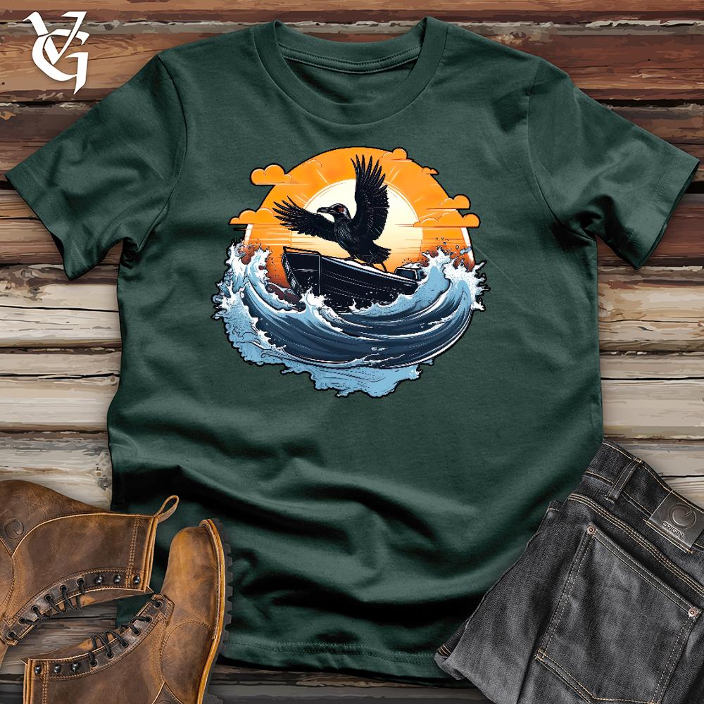Viking Goods Raven Speed Boat Racer Cotton Tee Forest / L