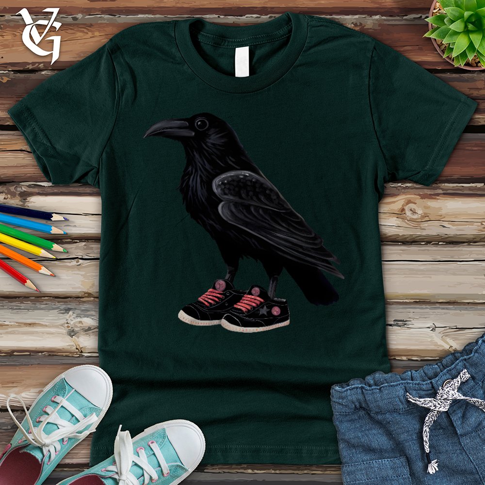 Viking Goods Raven Wearing Sneakers Youth Tee Forest / L