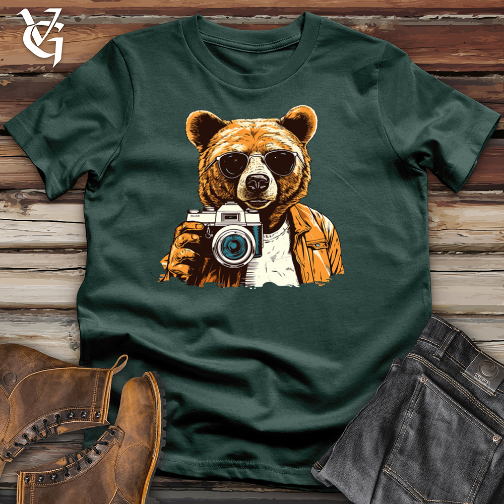 Viking Goods Retro Lens Wielding Bear Cotton Tee Forest / L