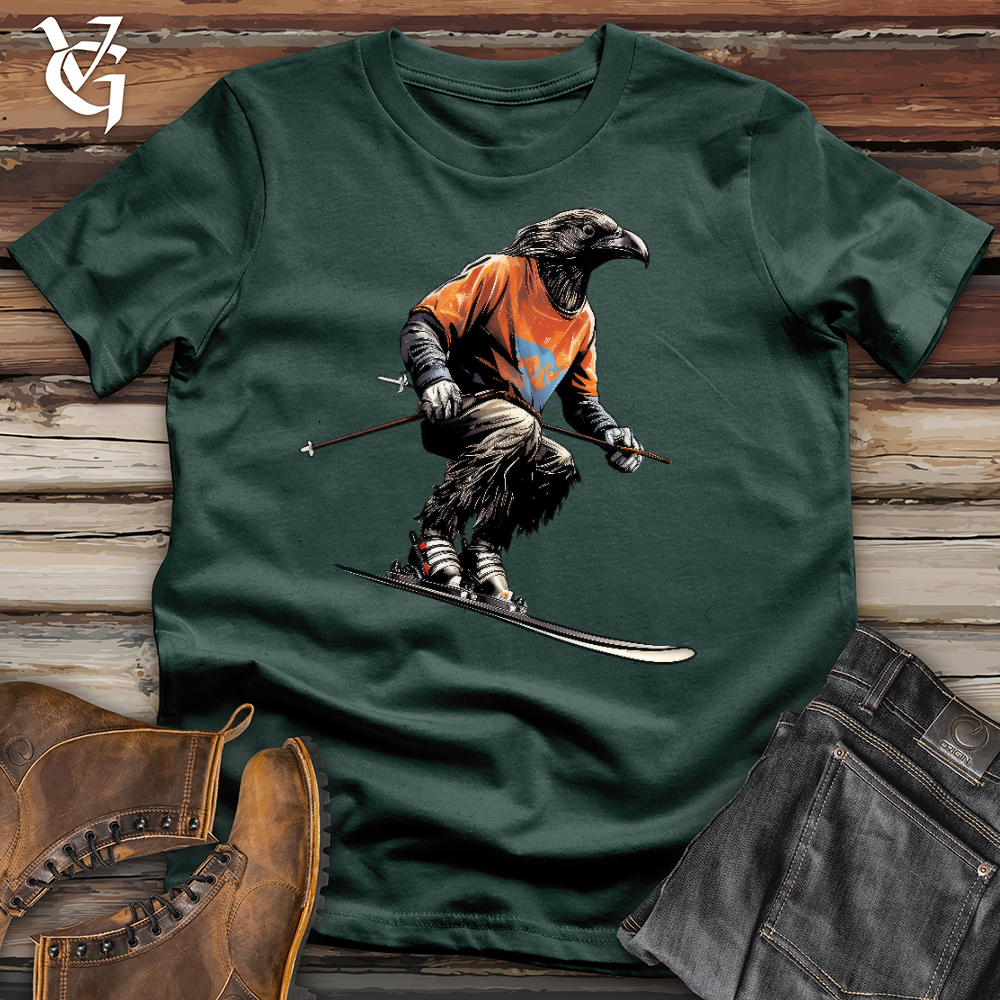 Viking Goods Skiing Raven Cotton Tee Forest / L