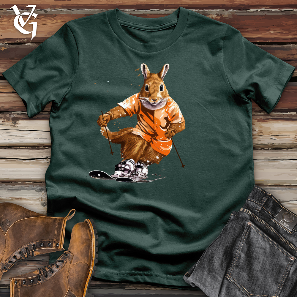 Viking Goods Skiing Squirrel Cotton Tee Forest / L