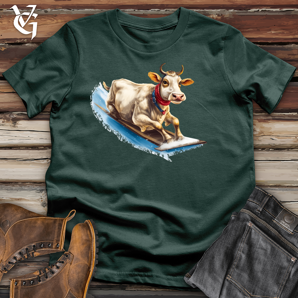 Viking Goods Sledding Cow Cotton Tee Forest / L