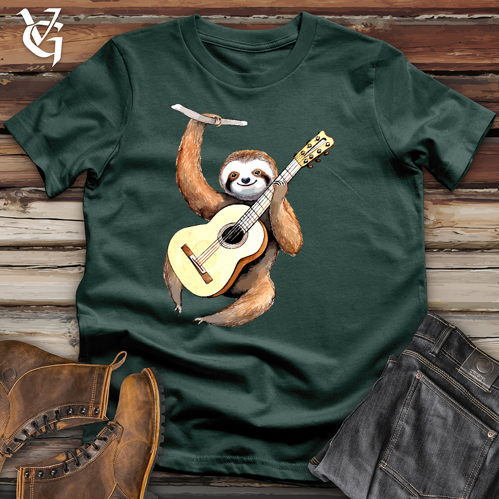Viking Goods Sloth Guitarist Cotton Tee Forest / L