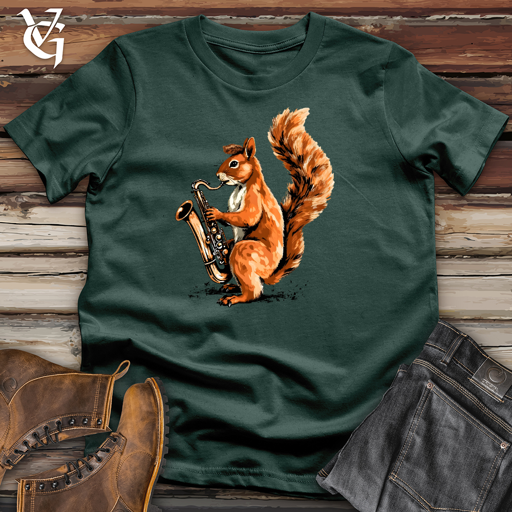 Viking Goods Squirrel Playing The Saxophone Cotton Tee Forest / L
