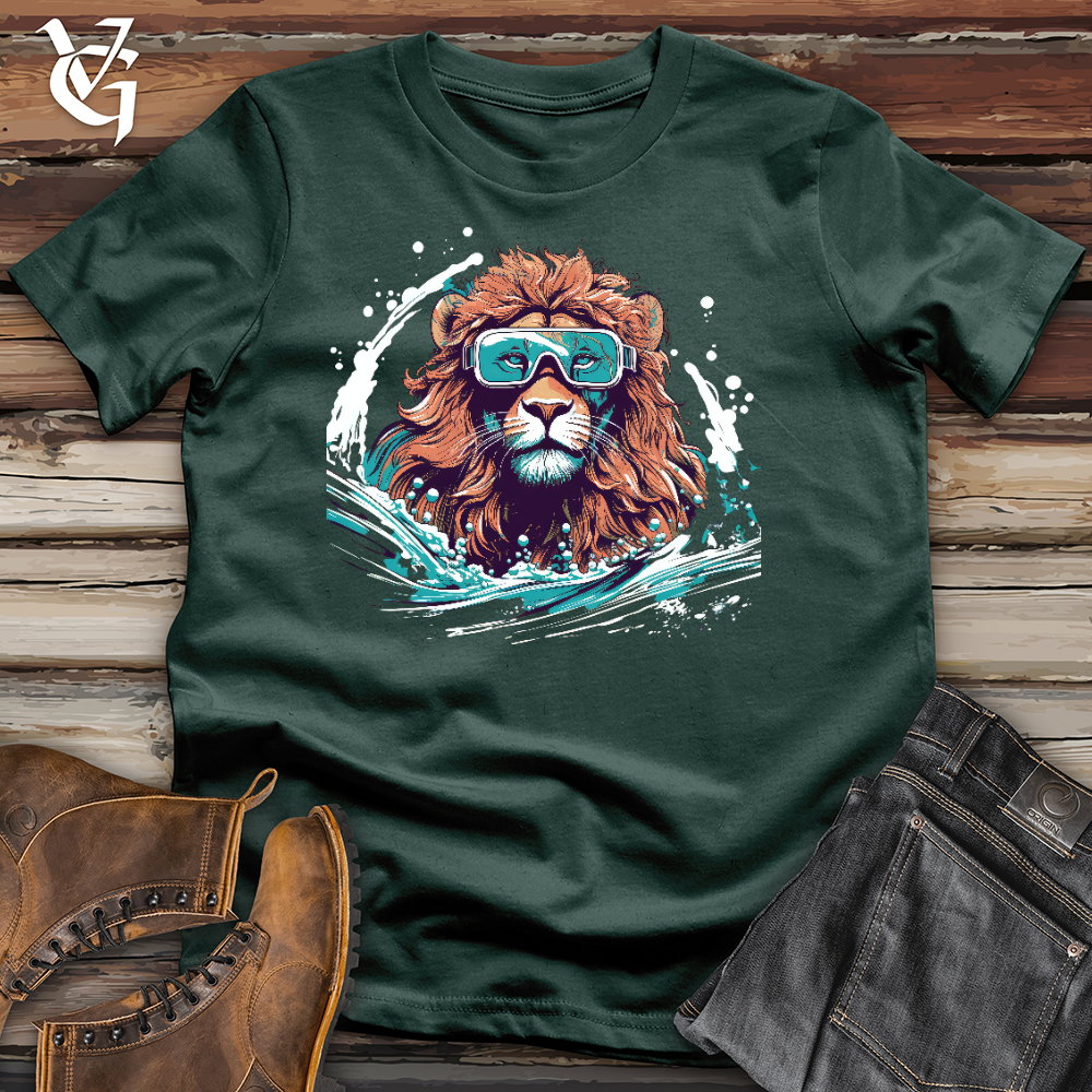 Viking Goods Swimming Lion Cotton Tee Forest / L