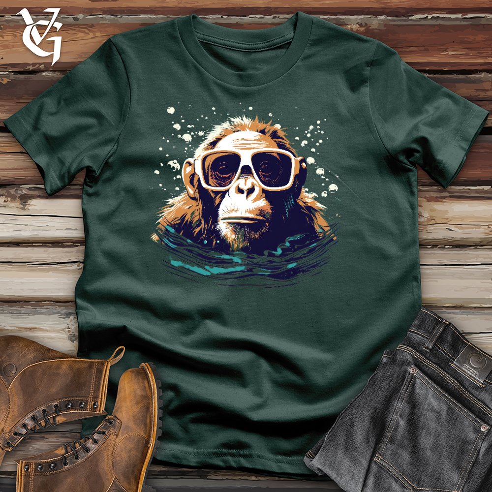 Viking Goods Swimming Monkey Cotton Tee Forest / L