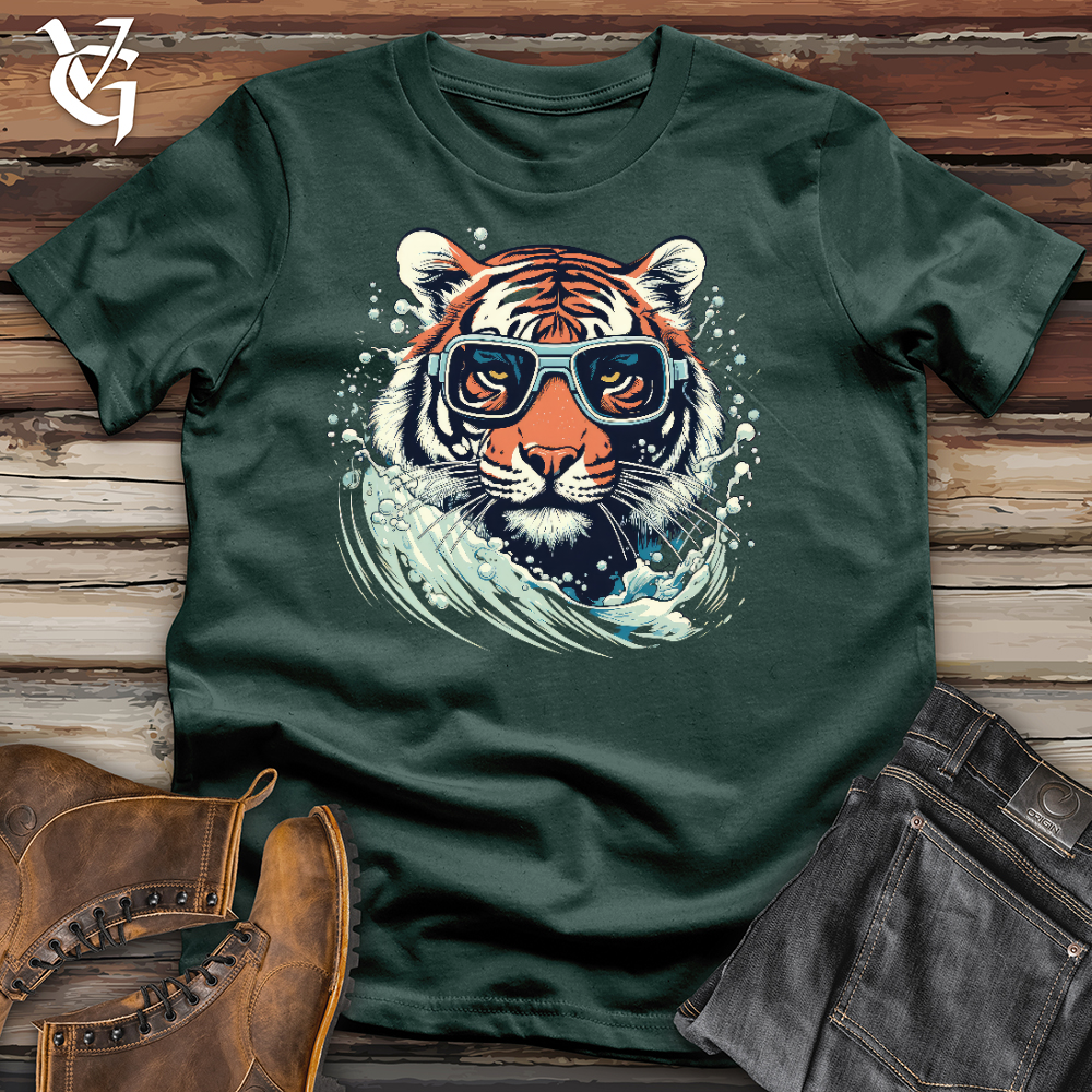 Viking Goods Swimming Tiger Cotton Tee Forest / L