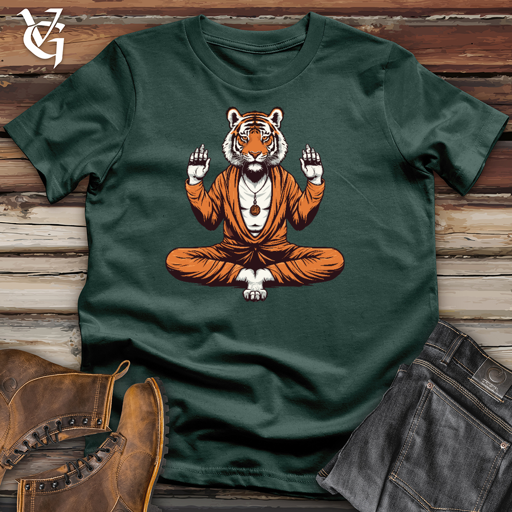 Viking Goods Tiger Doing Yoga Cotton Tee Forest / L