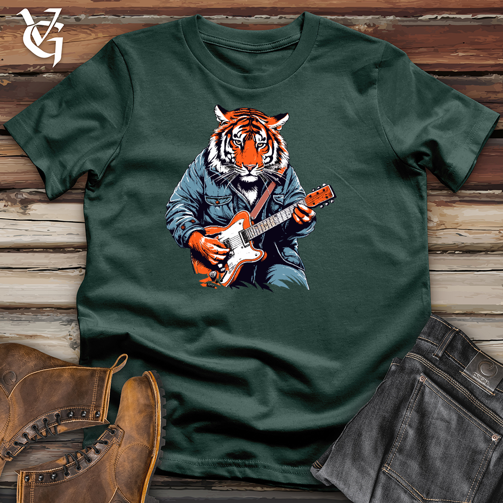 Viking Goods Tiger Playing Guitar Cotton Tee Forest / L