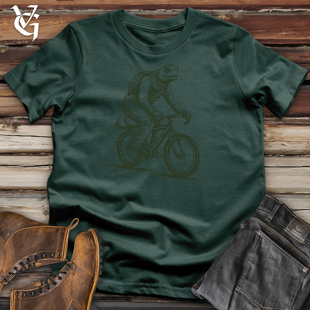 Viking Goods Turtle Riding A Bike Cotton Tee Forest / L