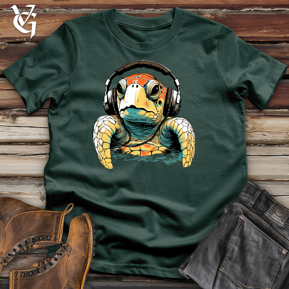Viking Goods Turtle With Headphone Cotton Tee Forest / L