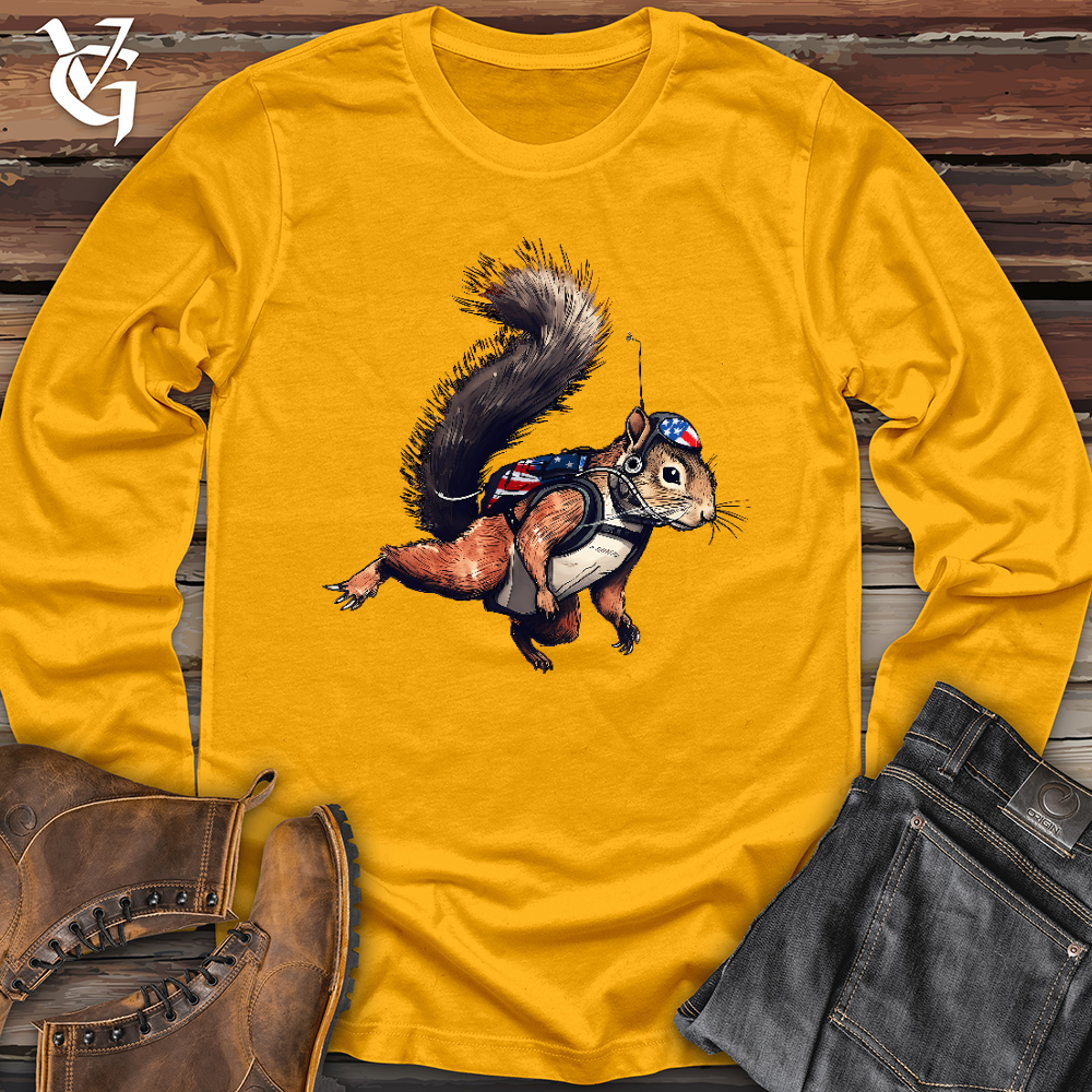 Viking Goods American Skydiving Squirrel Long Sleeve Gold / L
