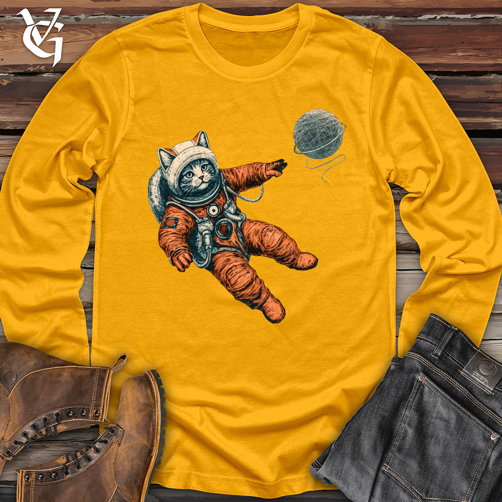 Viking Goods Astronaut Kitty Long Sleeve Gold / L