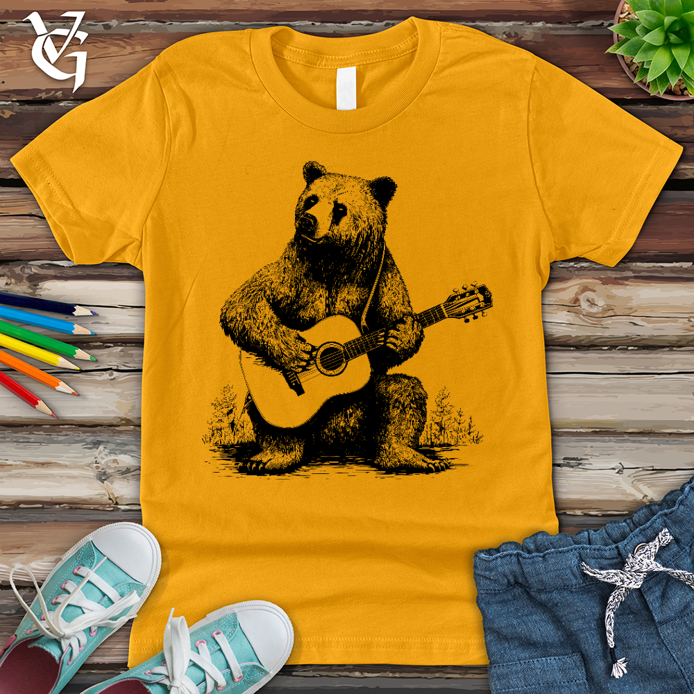 Viking Goods Bear Guitarist Youth Tee Gold / L